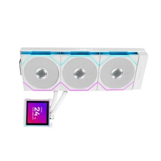 Lian li hydro-shift ii lcd-s 360tl liquid cpu cooler with tl wireless fans, 3.4" ips lcd screen - white